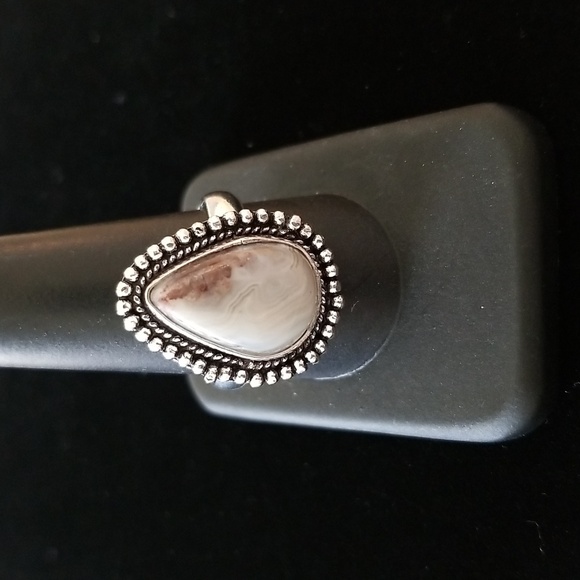 Jewelry - Mexican Crazy Lace Teardrop Ring Dotted Edge